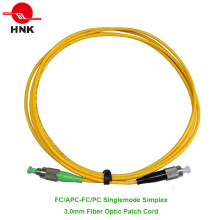 FC / APC-FC / PC Faseroptik Patchkabel, Singlemode, Simplex, Gelb, 3.0mm, Sonderlänge